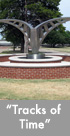 Thumbnail image of a large stainless steel water feature.