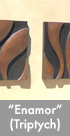 Thumbnail image of a 3 panel bronze wall sculpture.