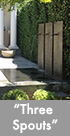 Thumbnail image of a bronze waterwall with three spouts.